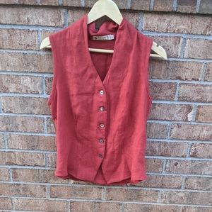 Handmade Orange Button Up Waistcoat Vest